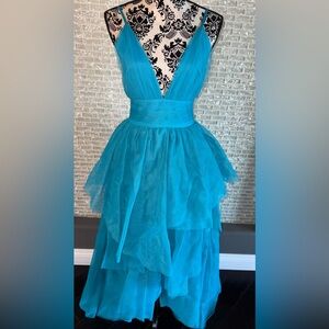 Alice + Olivia NWT Vibrant Blue GORGEOUS Tulle Formal Maxi Dress